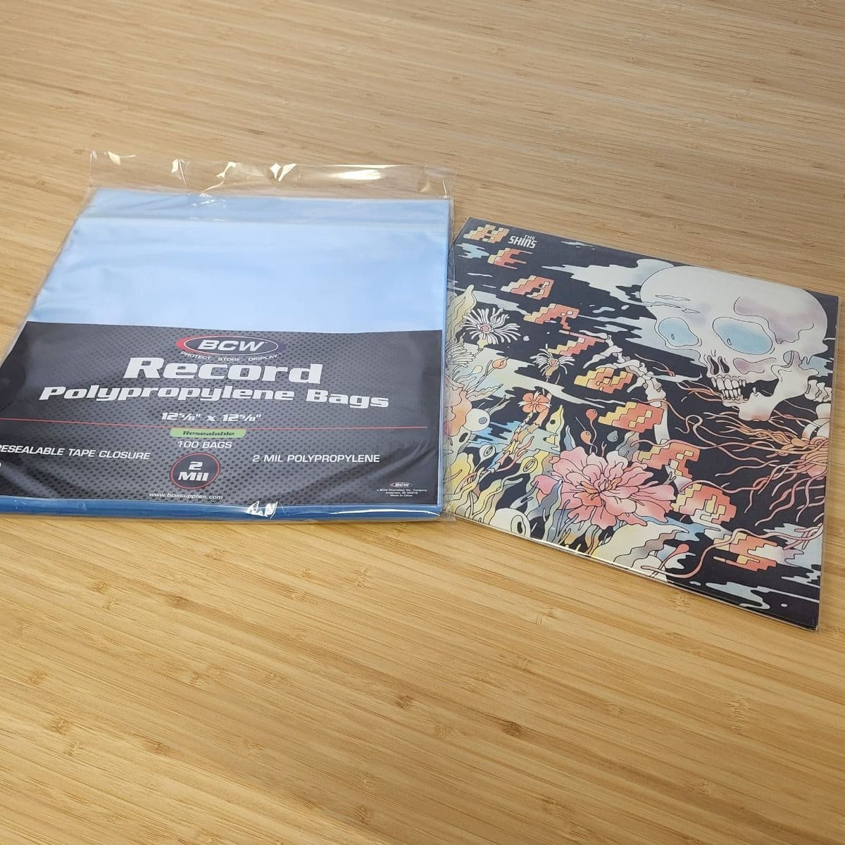 Package of BCW Resealable 33 RPM Record Bags - Snug on top of record in bag