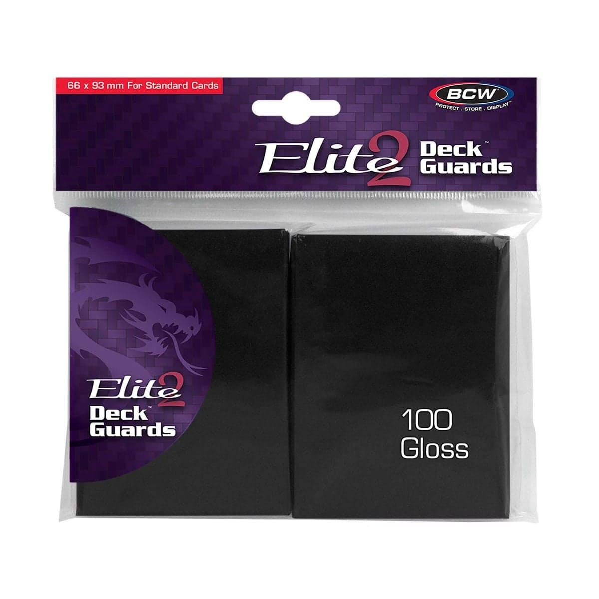 One pack of 100 BCW Deck Guard Elite2 in black