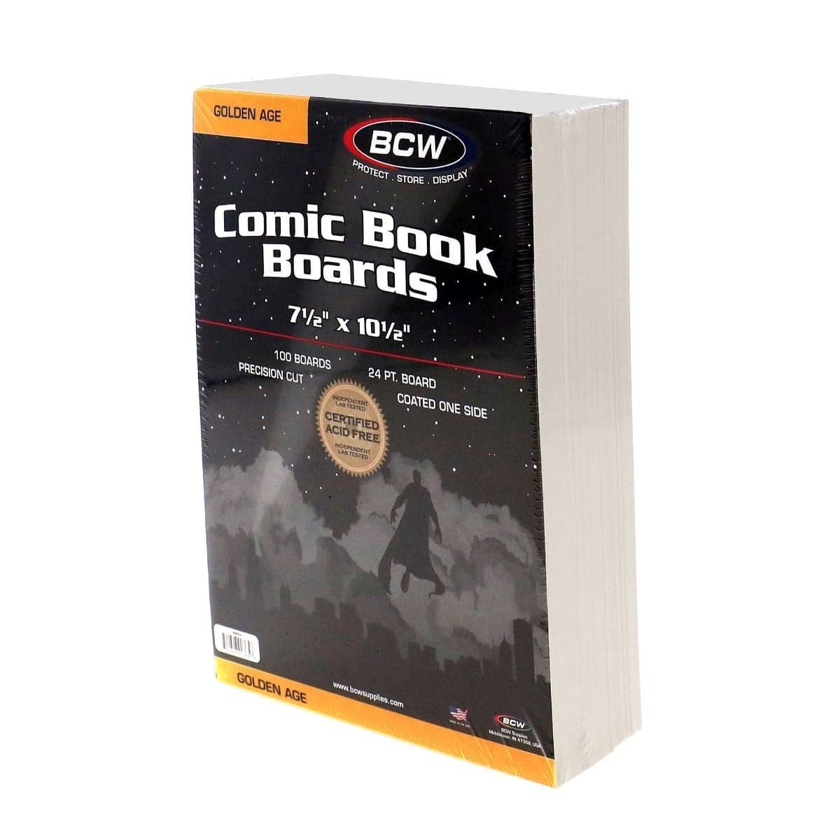 Package of BCW Golden Age Comic Book Boards, angle view