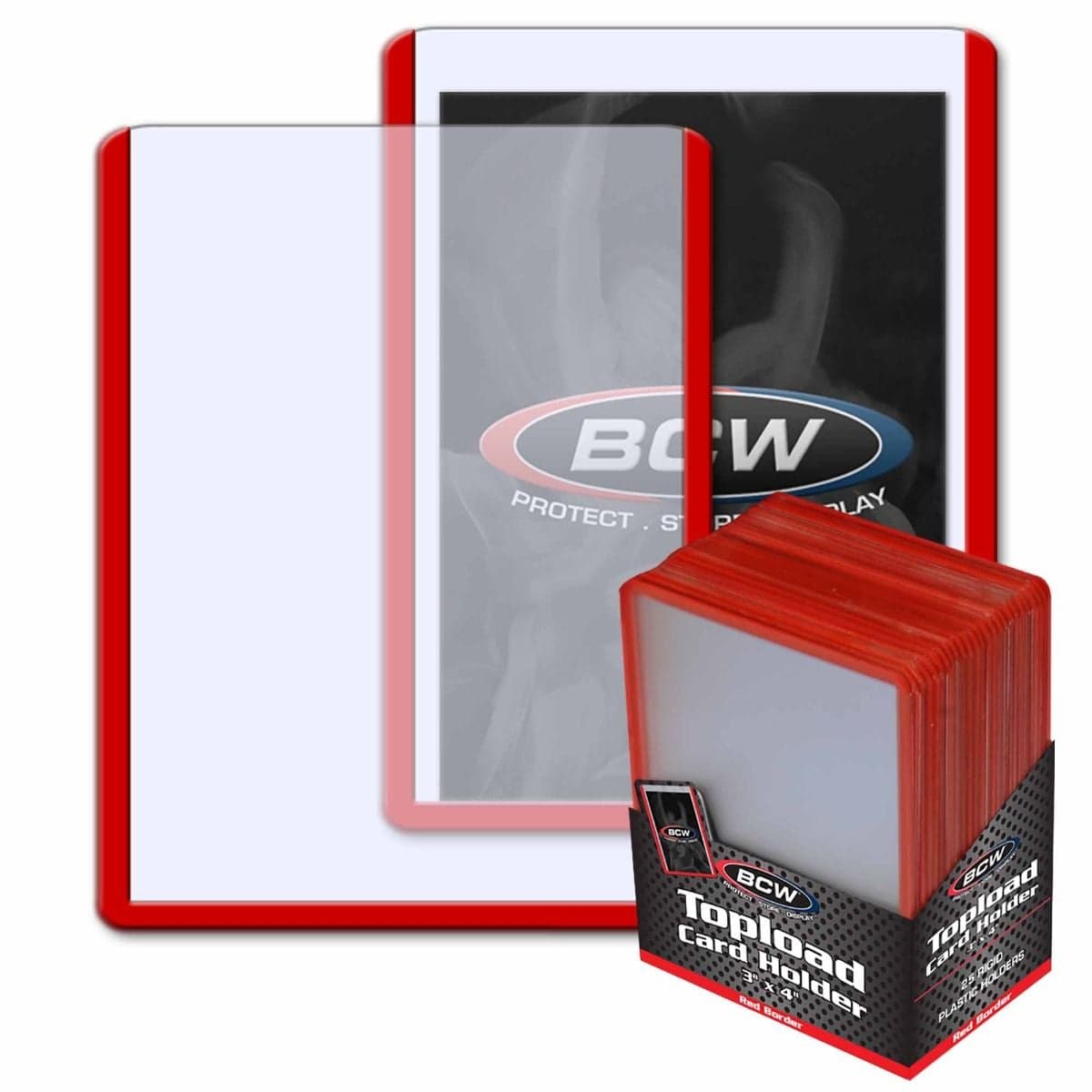 3x4 TOPLOAD CARD HOLDER - RED BORDER