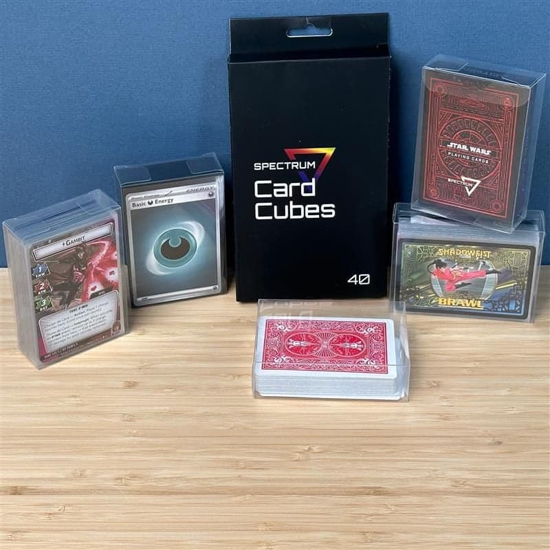 Spectrum Card Cubes. Size 40. 12 per pack. Each card cube holds 40 cards. Fits most card games