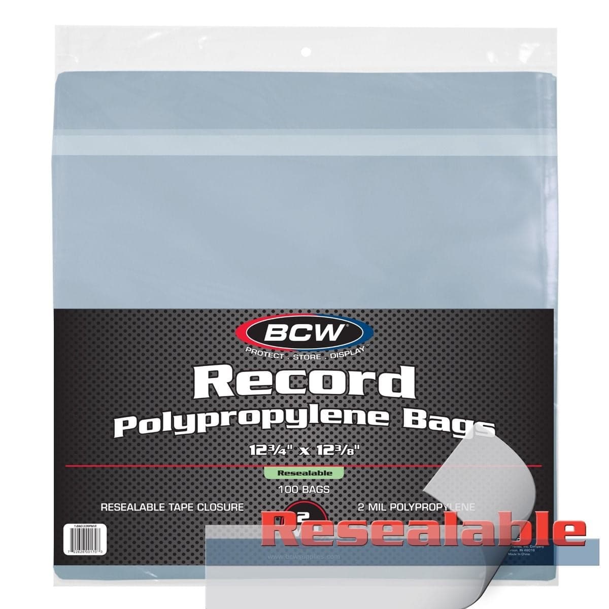 Package of BCW Resealable 33 RPM Record Bags
