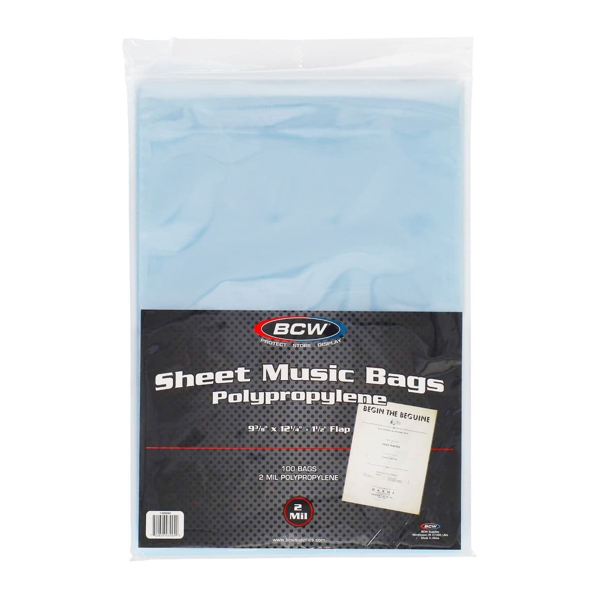BCW Sheet Music Bags, packaging.
