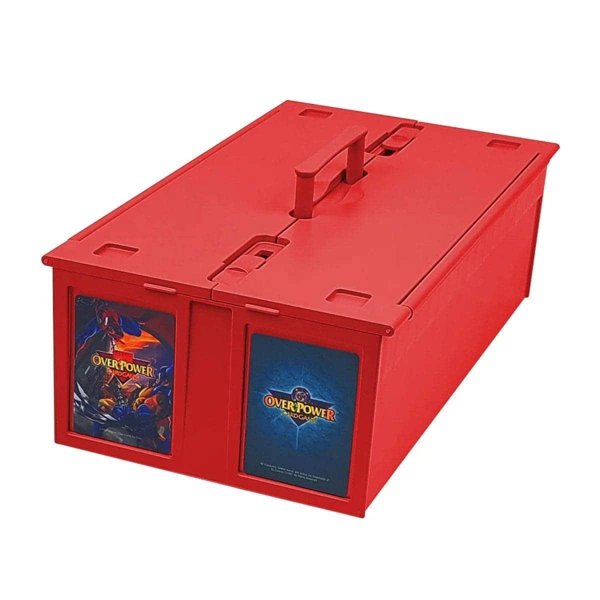 BCW Collectible Card bin 1600 Red. Closed with gaming marvel cards