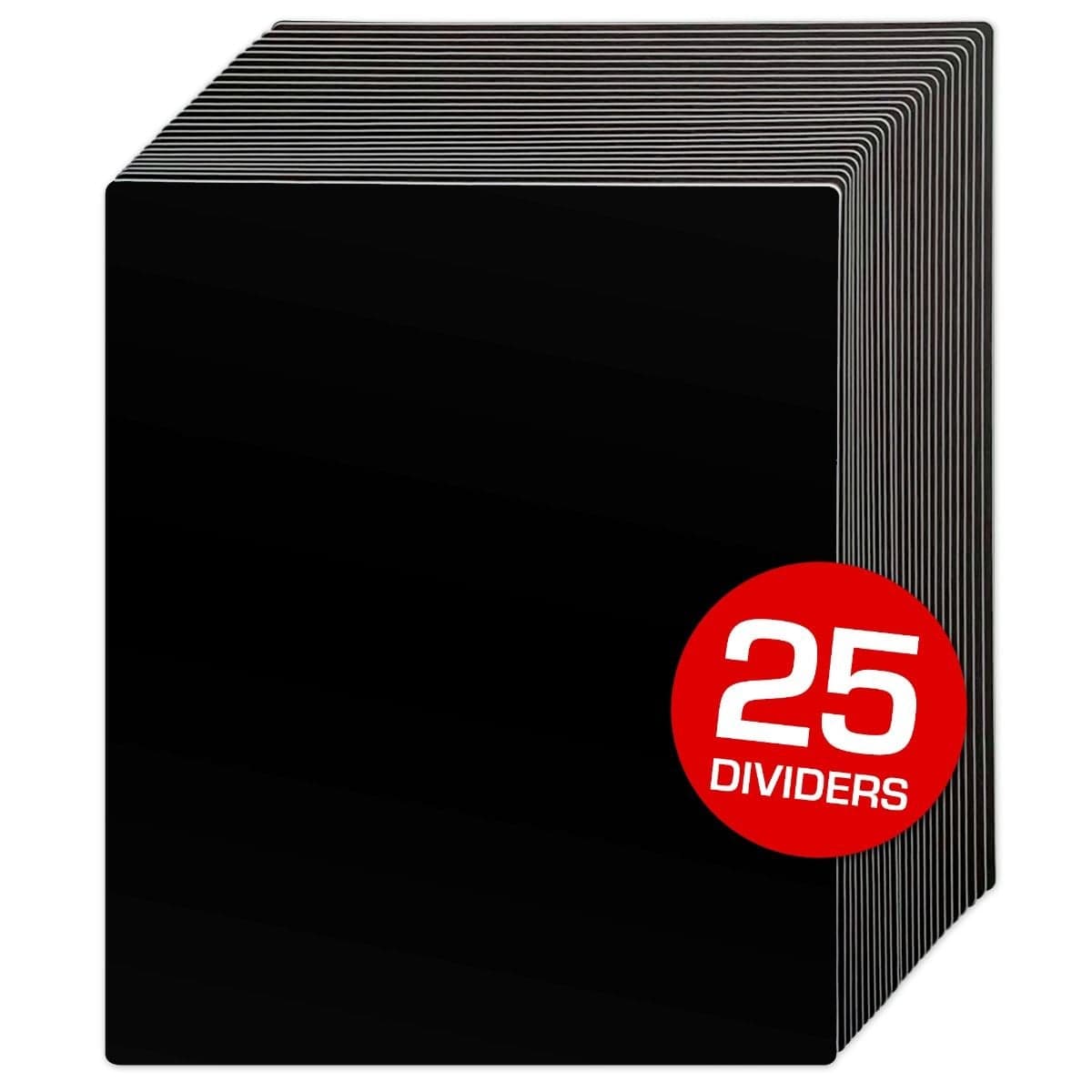 BCW 12-Inch Record Dividers. Tall. Black. 25 per pack.