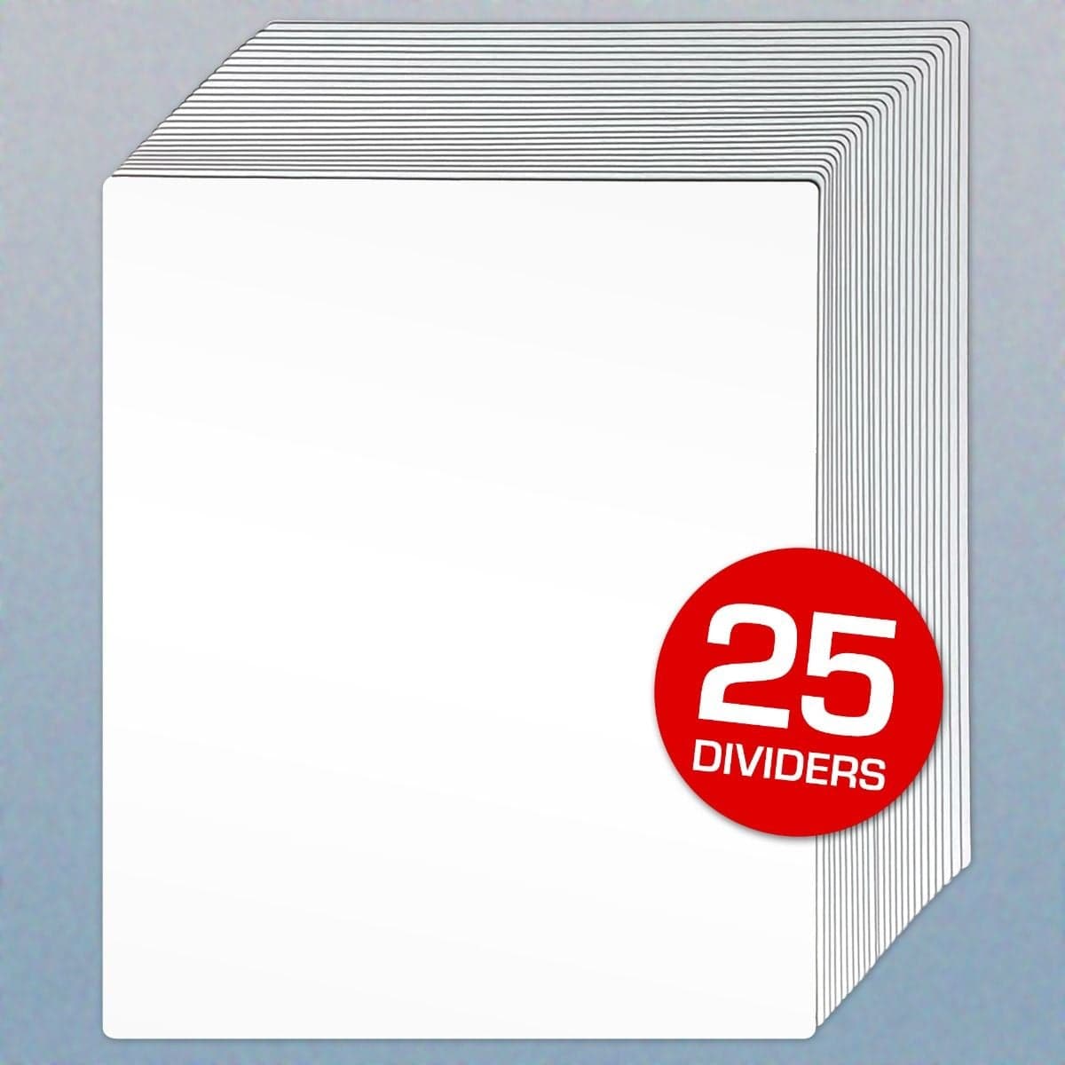 BCW 12-Inch Record Dividers. Tall. White. 25 per pack.