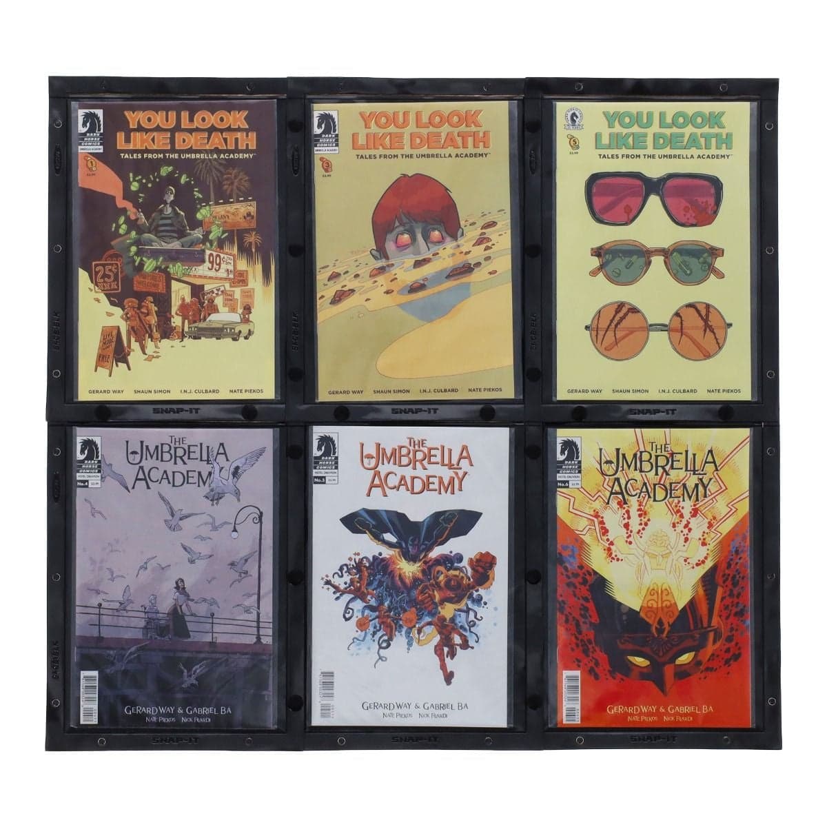 BCW Comic Book Snap-It - Black, Showcasing Tiles snapped together to build a wall display.