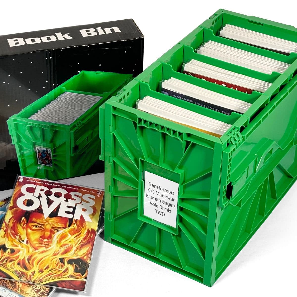 BCW Green comic book short bin. group packaging