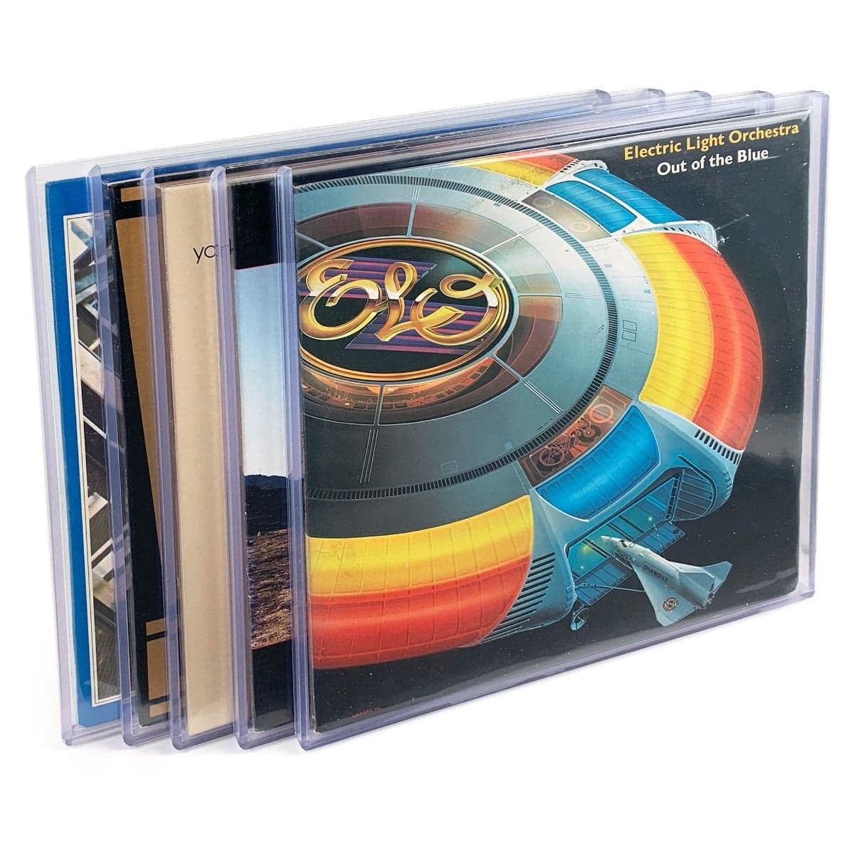 BCW 12 Inch Record Toploaders. 11mm opening. SNUG Fit. 5 per pack. records in holders stack