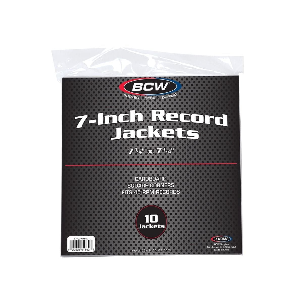 Package of BCW 7 Inch Record Paper Jackets - No Hole - Black
