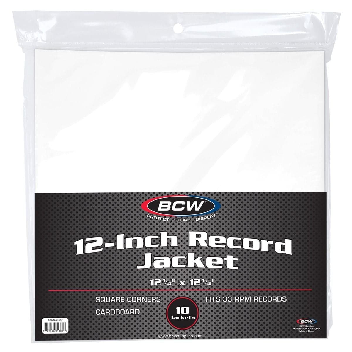 Package of BCW 12 Inch Record Paper Jackets - No Hole - White