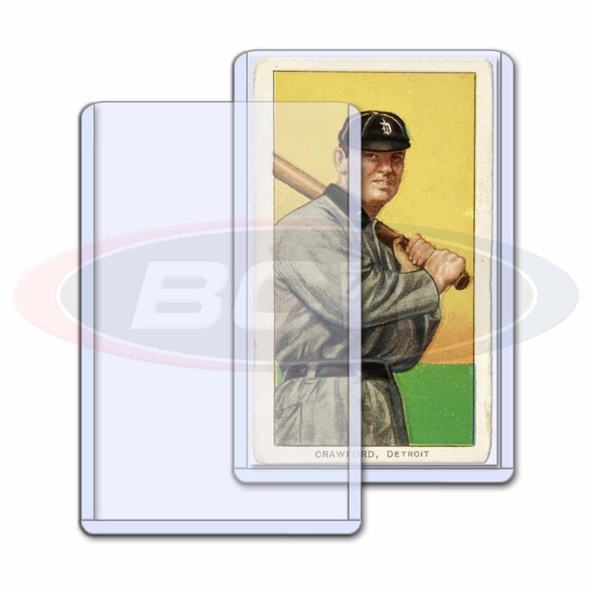 2 BCW tobacco card toploaders with card