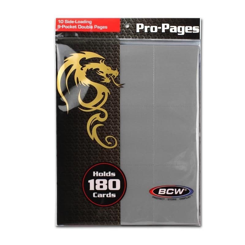 Pack of BCW gray 18-pocket pages
