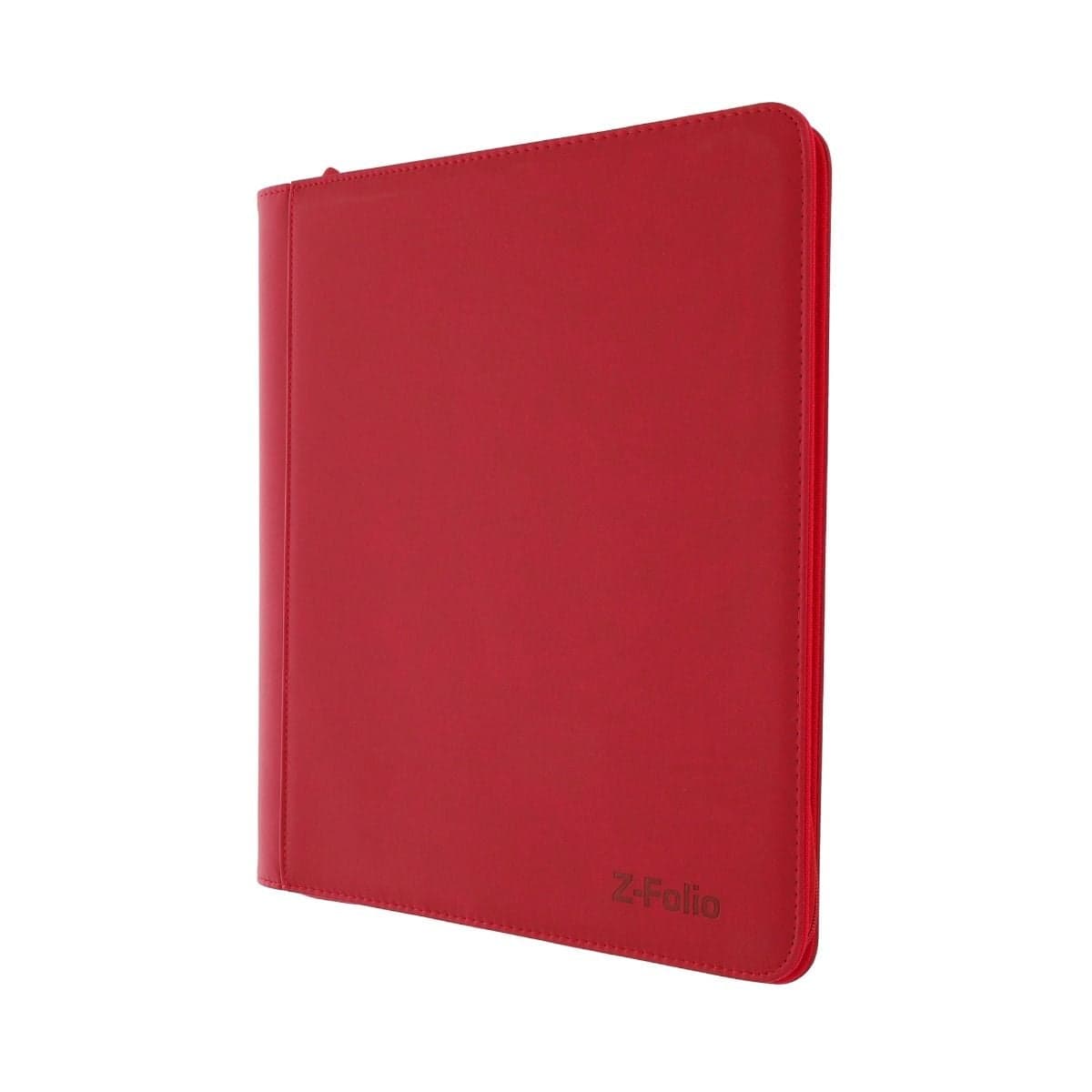 BCW Z-Folio 9-Pocket LX Album - Toploaders - Red. front closed, angled right view
