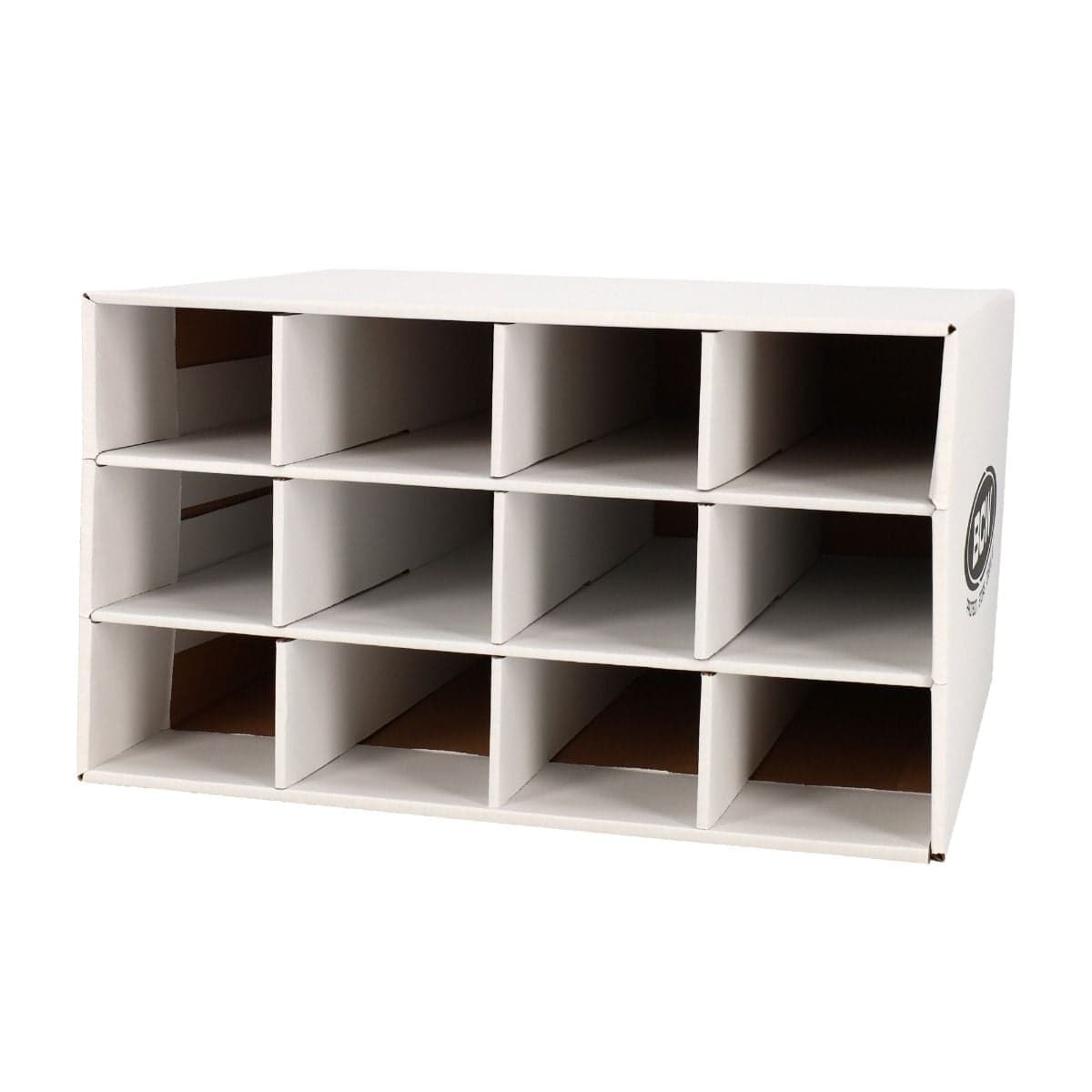 BCW card house storage box, empty, angled view