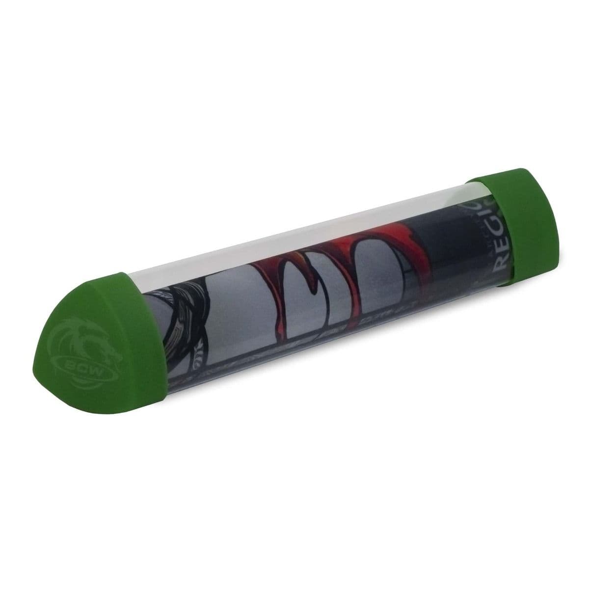 BCW Playmat tube with green dice cap with playmat inside