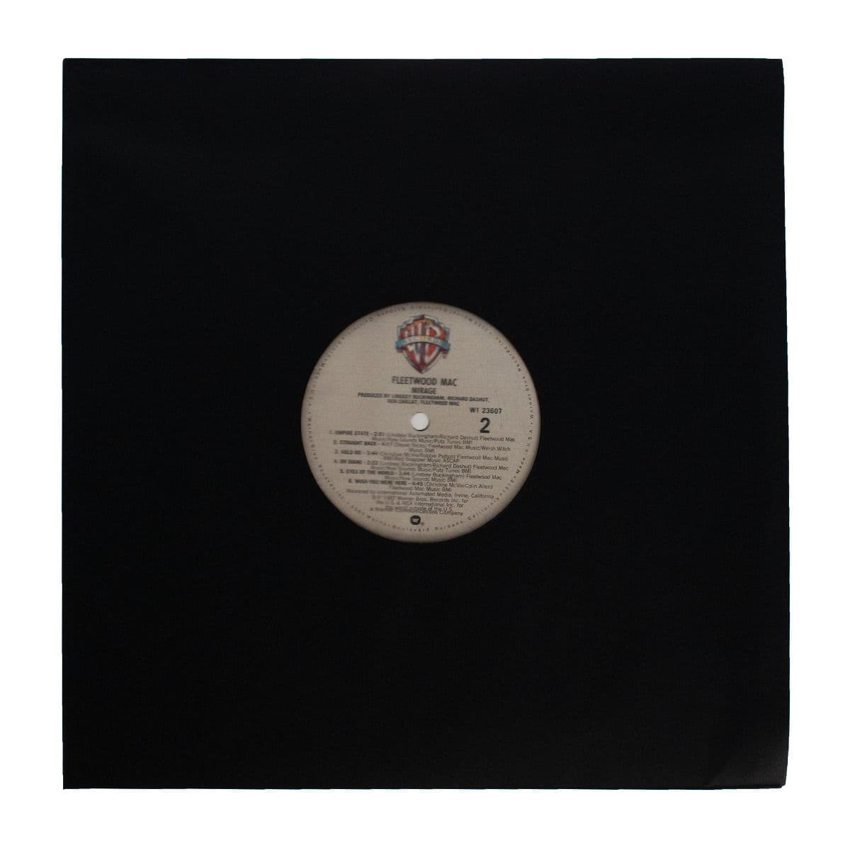 BCW 12 Inch Record Paper Inner Sleeves - Polylined - With Hole - Black, single record displayed inside an inner sleeve