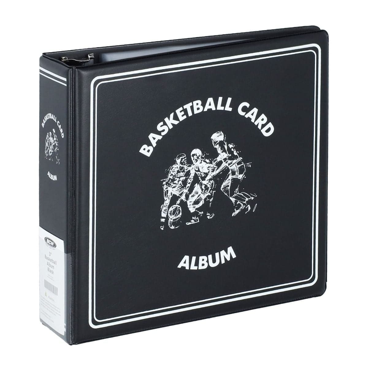 BCW 3 in. Album - Basketball - Black, front angled image, album closed.