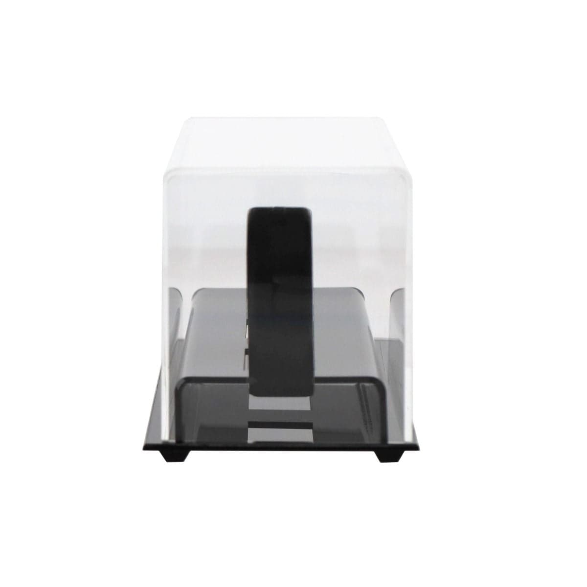 BCW Acrylic Triple Hockey Puck Display with three pucks inside side