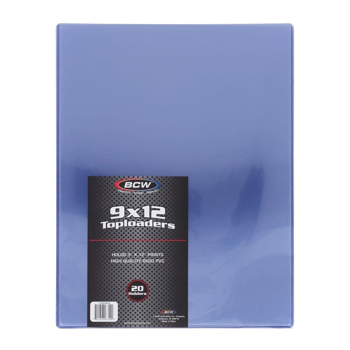 BCW 9x12 top loaders pack featuring clear rigid PVC holders designed to protect and store oversized photo prints and documents.