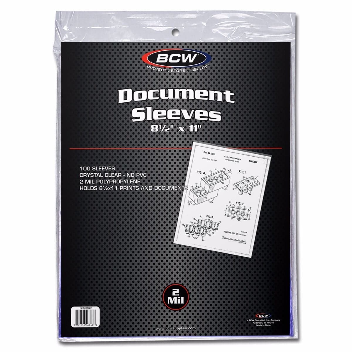 Package of BCW 8.5 by 11 inch Document Sleeves