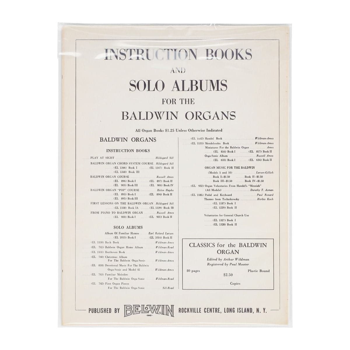 BCW Sheet Music Bags, single bagged piece of sheet music