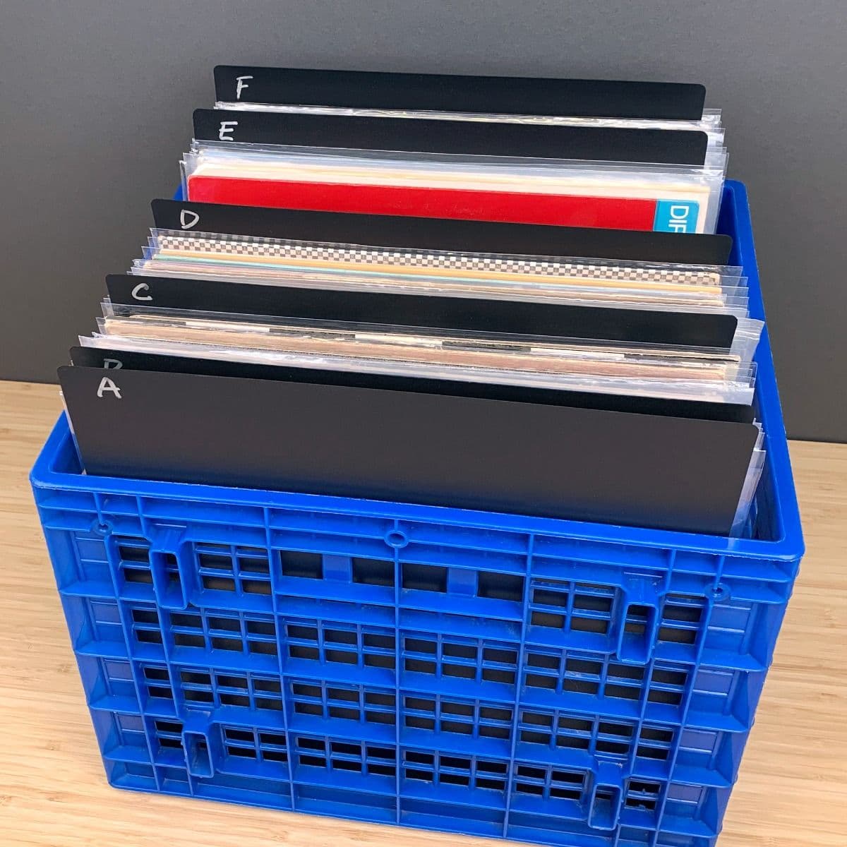 BCW 12-Inch Record Dividers. Black. Medium. 25 per pack. In crate and labeled