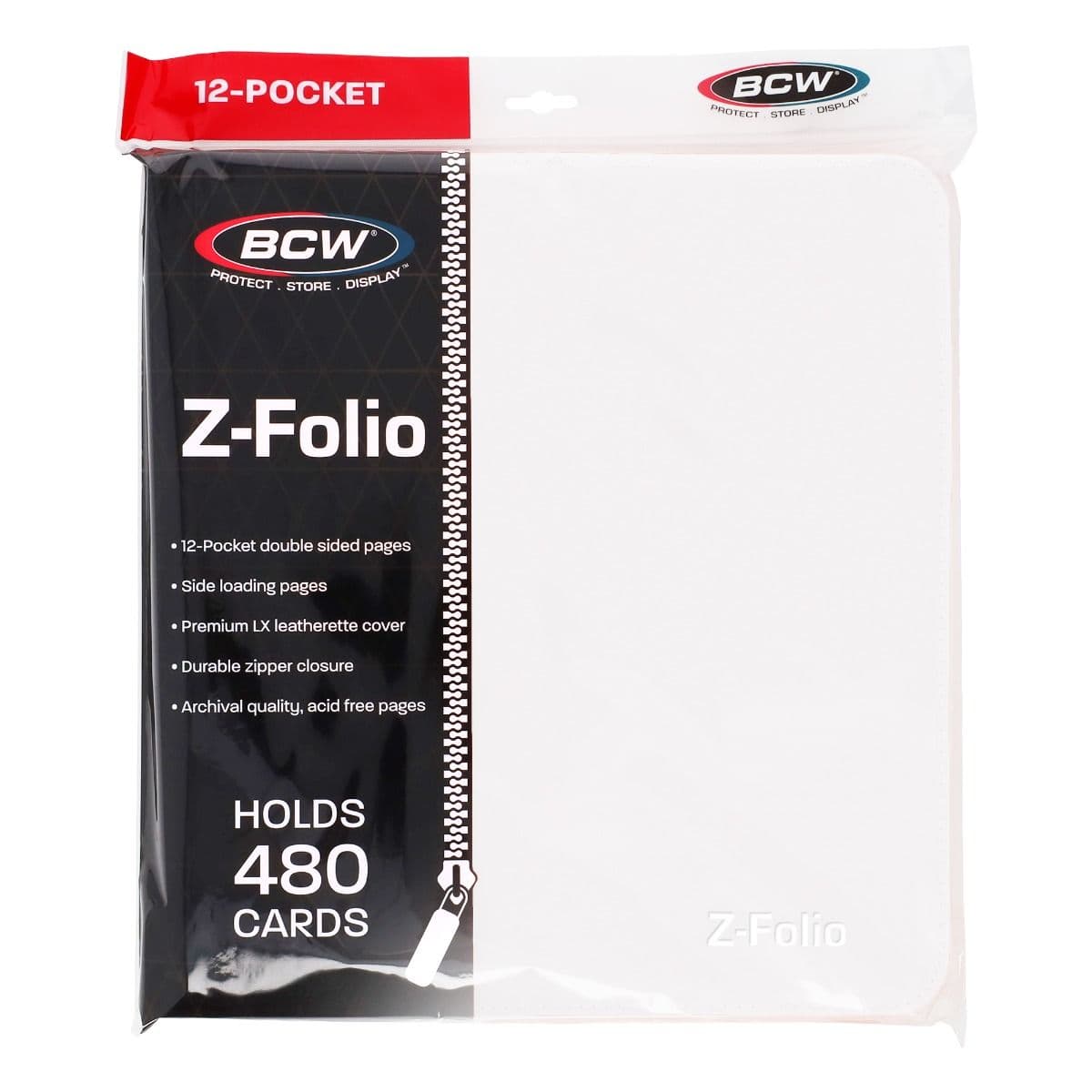 Z-Folio 12-Pocket Album - White, packaging image.