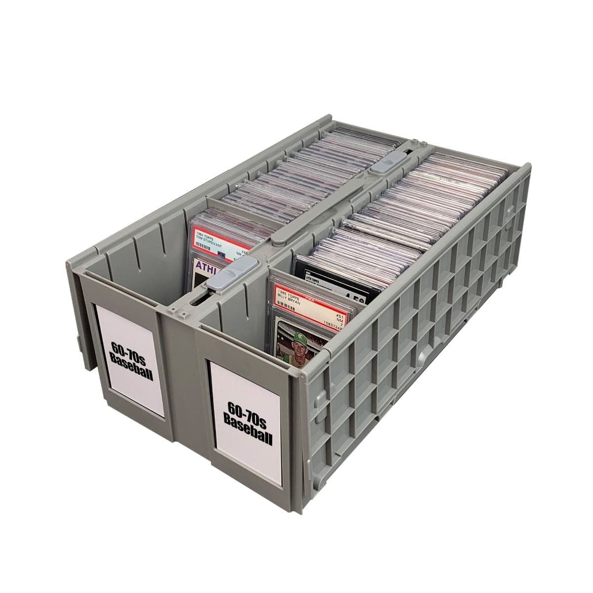 BCCW Graded Card Bin. 2 row. Open. Sports. labels in slots