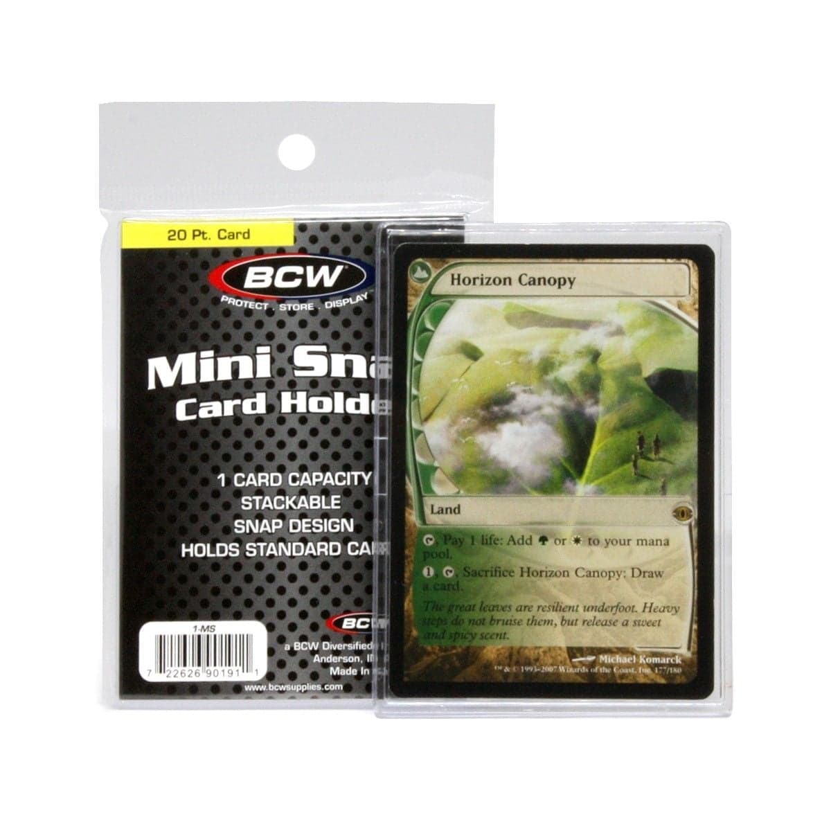 Packaged BCW mini snap card holder and mini snap with card