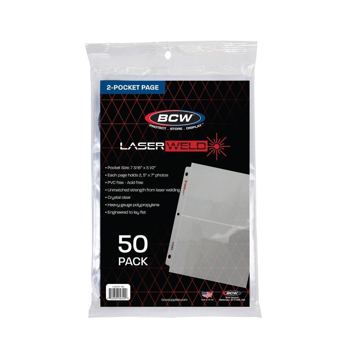 LaserWeld 2-Pocket Photo Page (50 CT. Pack). Packaging