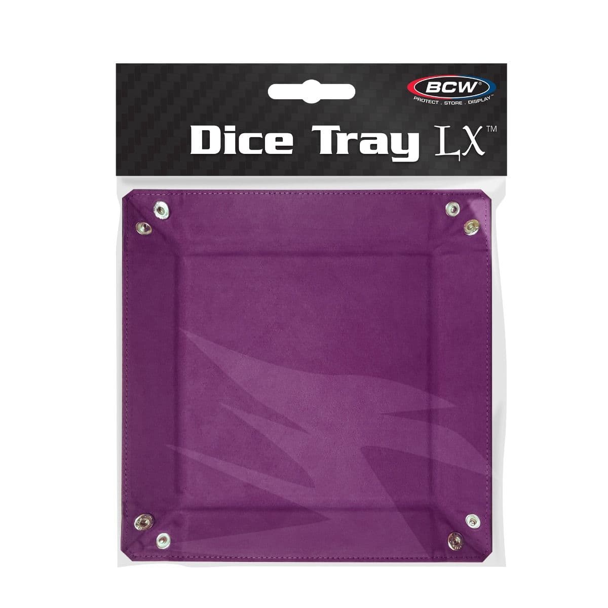 BCW square Dice Tray - Plum Purple in packaging