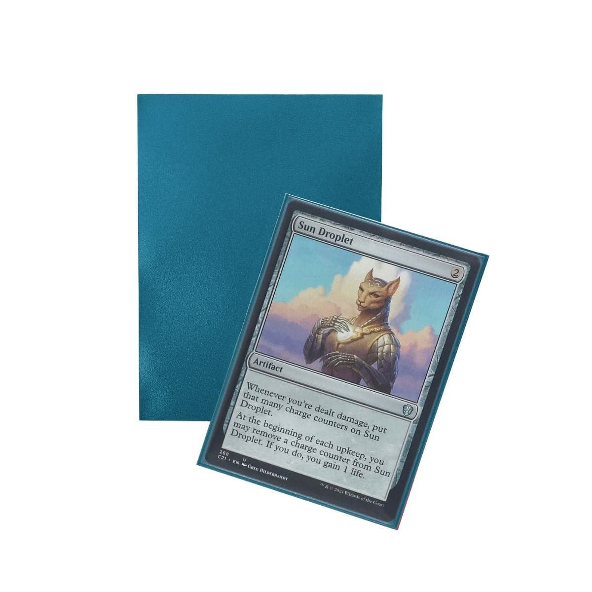 Iridian Matte Sleeves - Petrol. standard fit, 100 sleeves per box. tcg card in sleeve with sleeve back