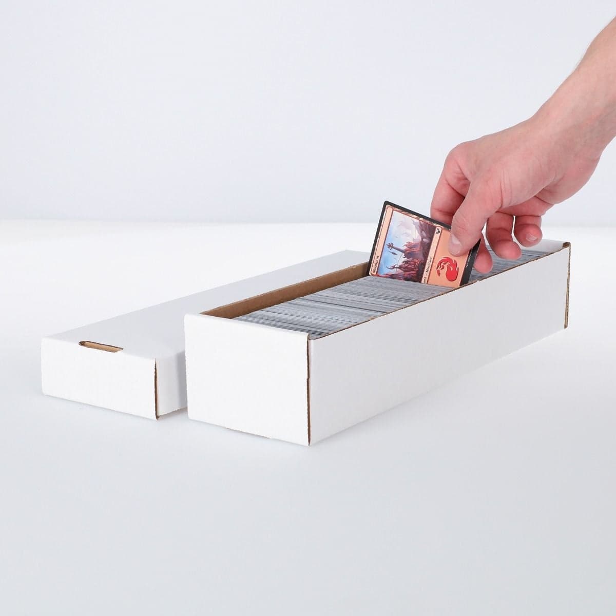 BCW 2-piece 800 count card box. Inserting cards