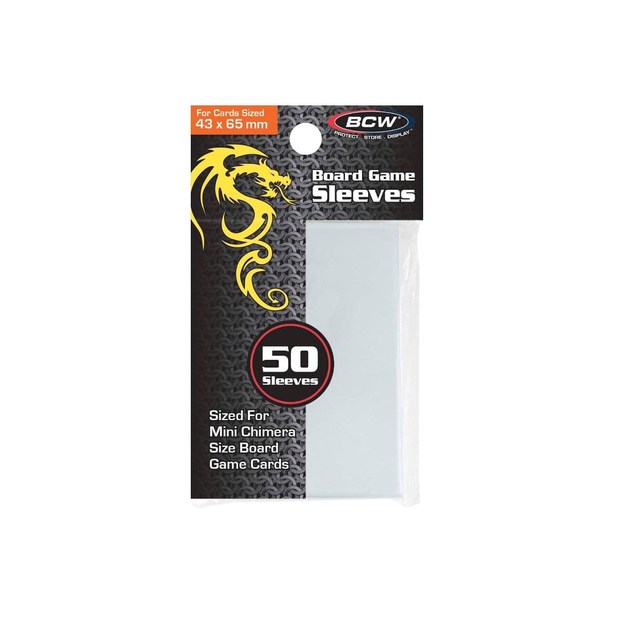 Package of BCW Board Game Sleeves - Mini Chimera (43MM x 65MM)