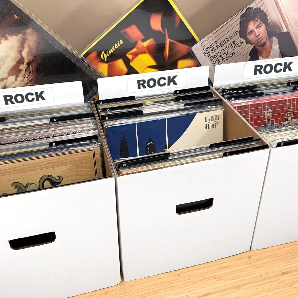 BCW 12-Inch Record Dividers. Tall. White. 25 per pack. In 33 RPM Boxes. Write on header