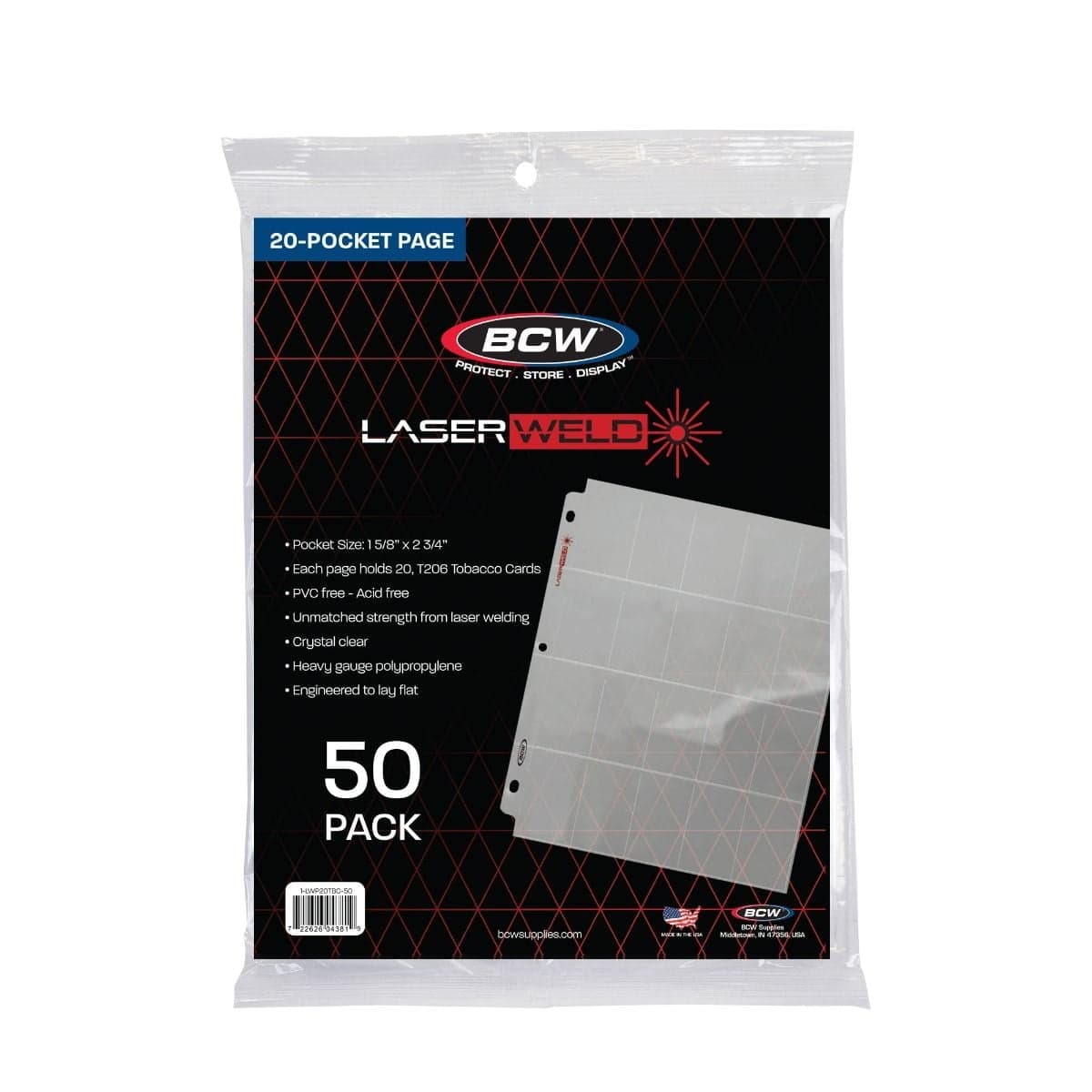LaserWeld Tobacco Pages - 20 Pocket - 50ct Pack. Packaging