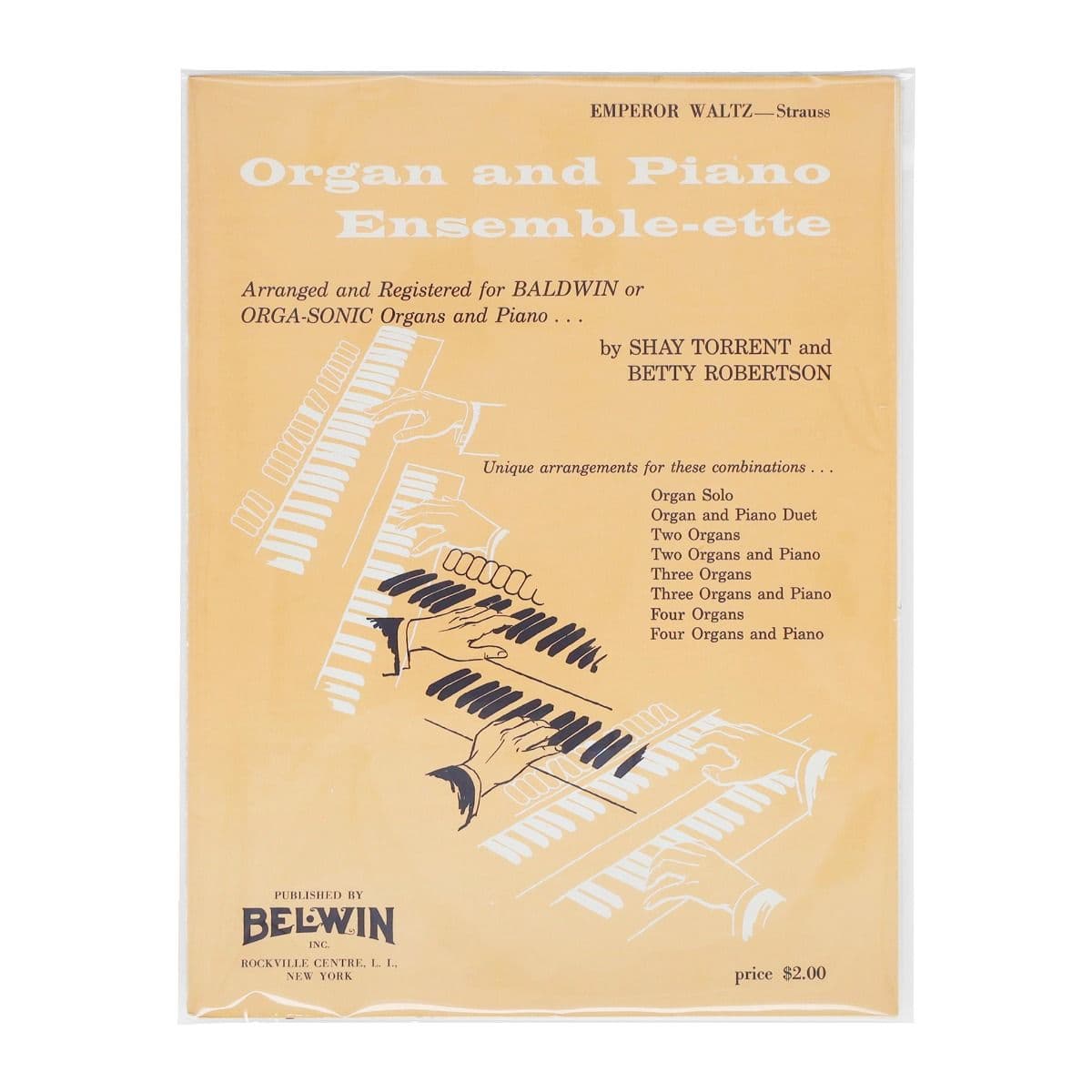 BCW Sheet Music Bags, Single piece of bagged music on display.