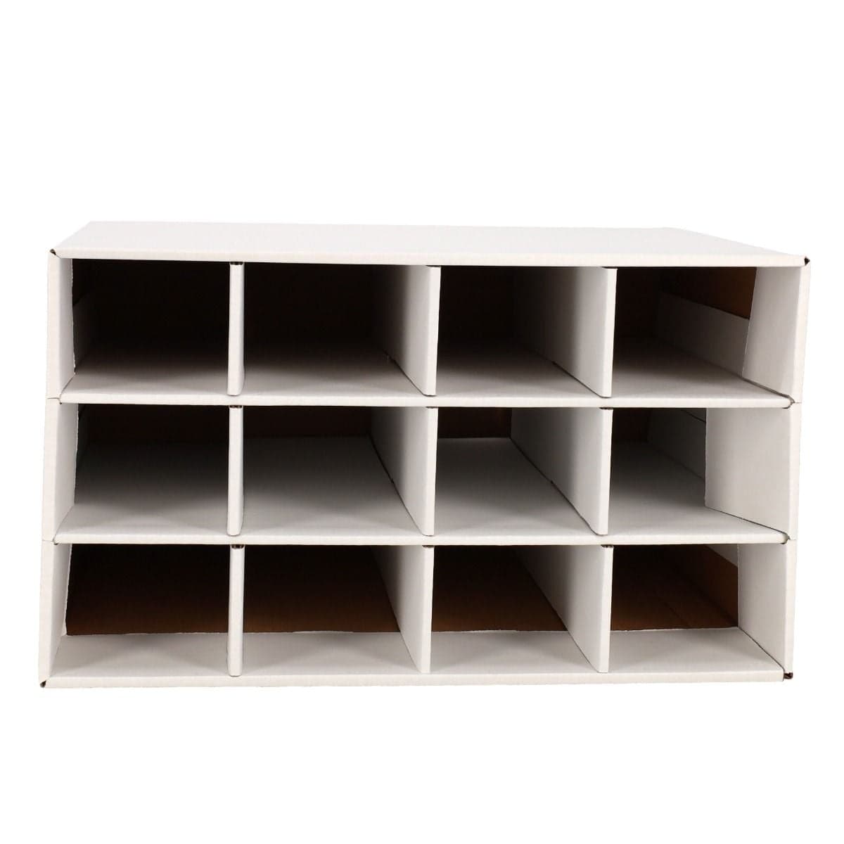BCW card house storage box, empty, direct view of house slots