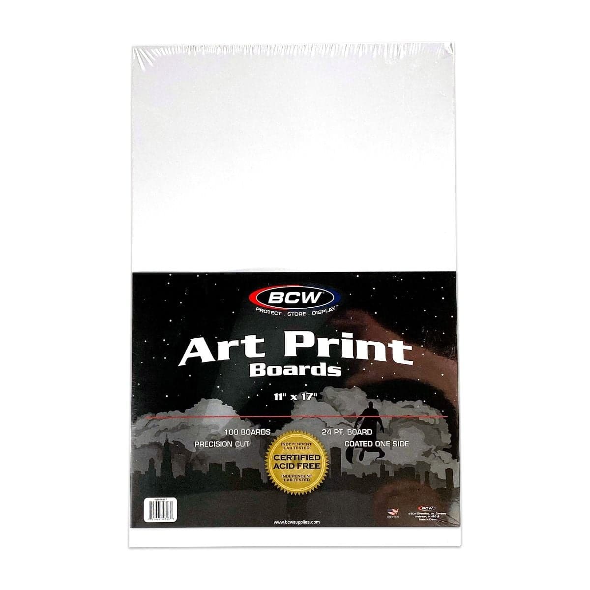 Package of 11 inch by 17 inch BCW Art Print Boards, front view