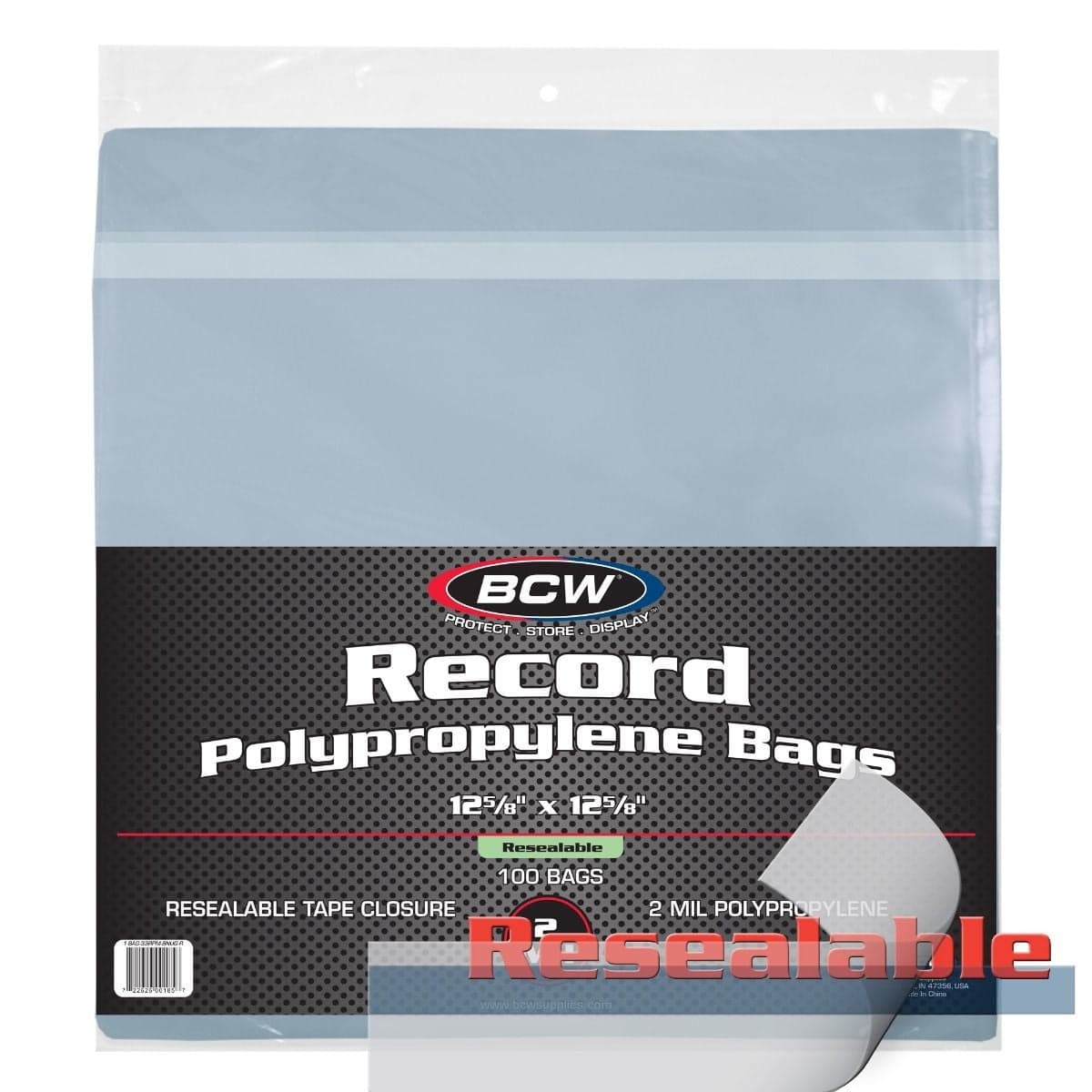 Package of BCW Resealable 33 RPM Record Bags - Snug