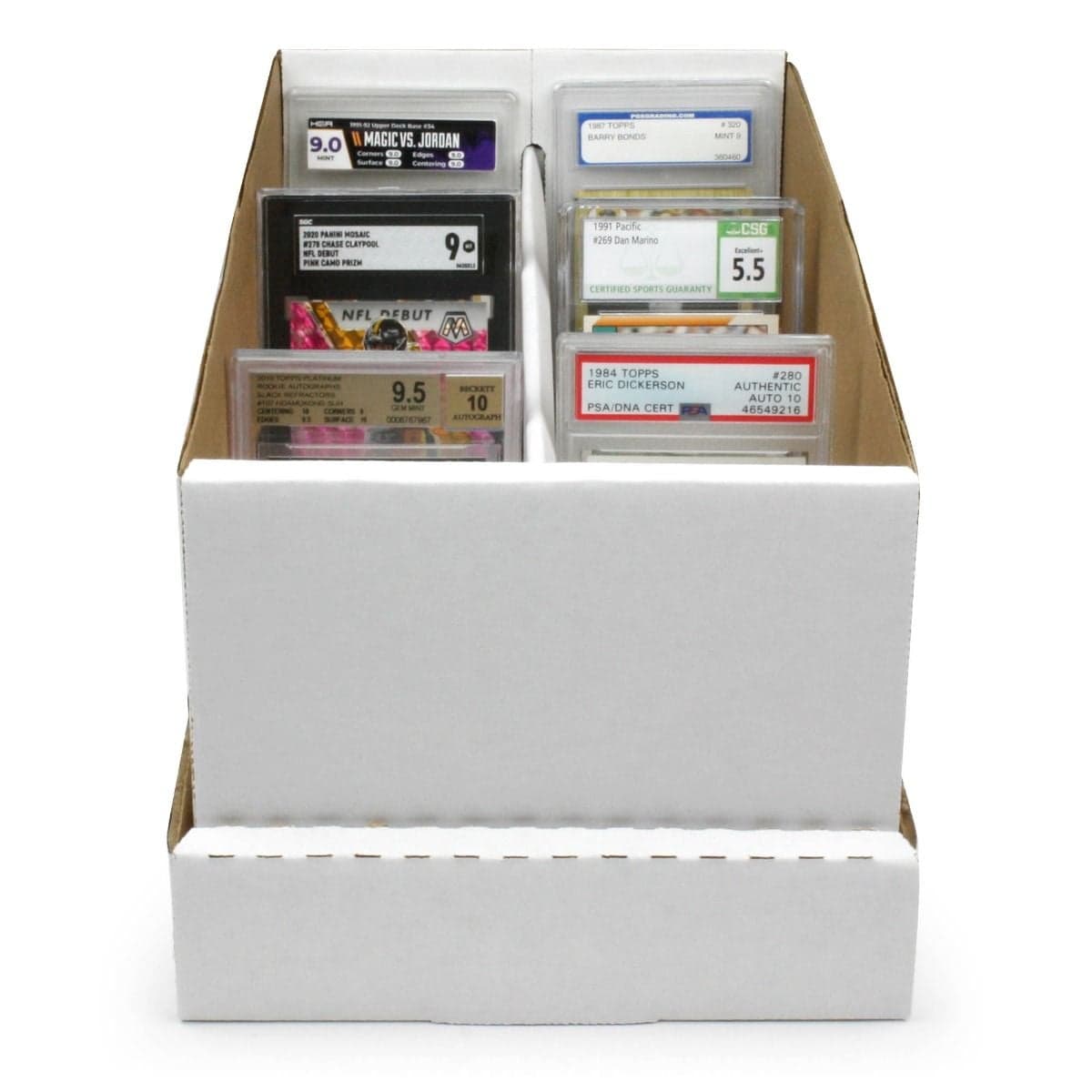 Open BCW 2-row shoe box for graded cards with slabs