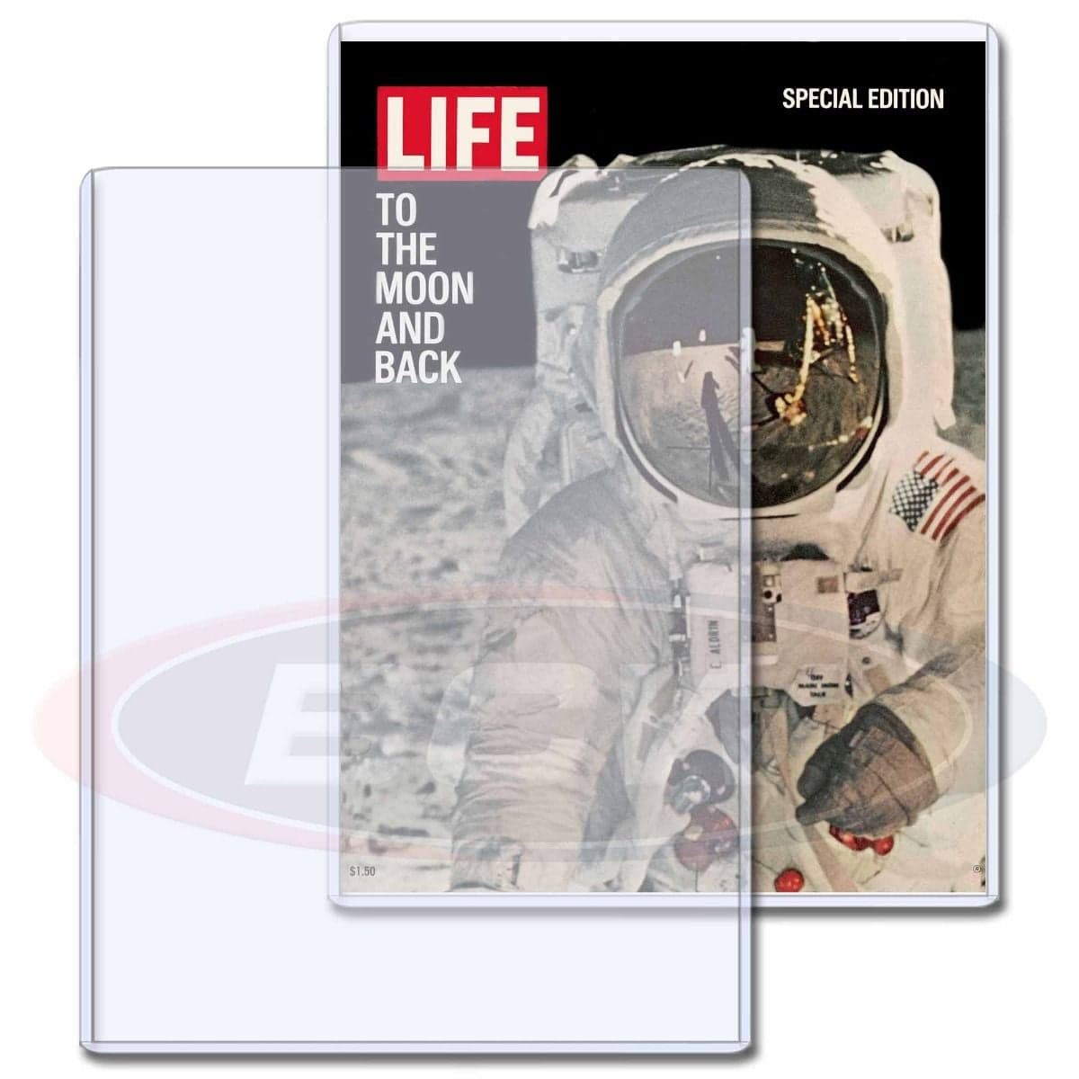 Two BCW Life Magazine Topload Holders. One has a Life Magazine inside