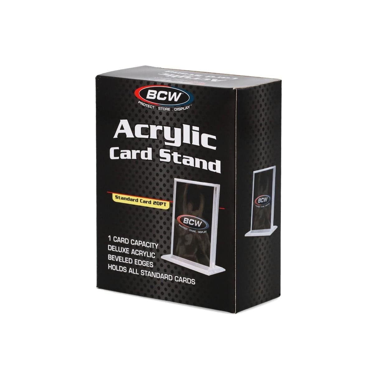 BCW Acrylic Card Stand, packaging angled