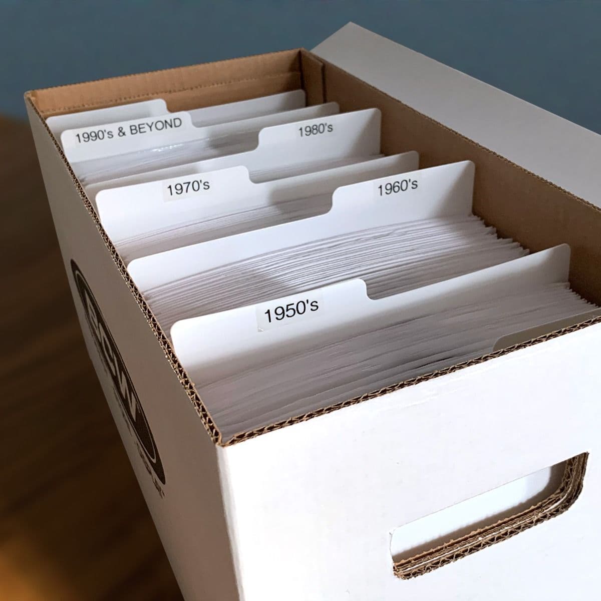 BCW 45-RPM Record Dividers. 25 per pack. White. Write on tabs. In 45 RPM box