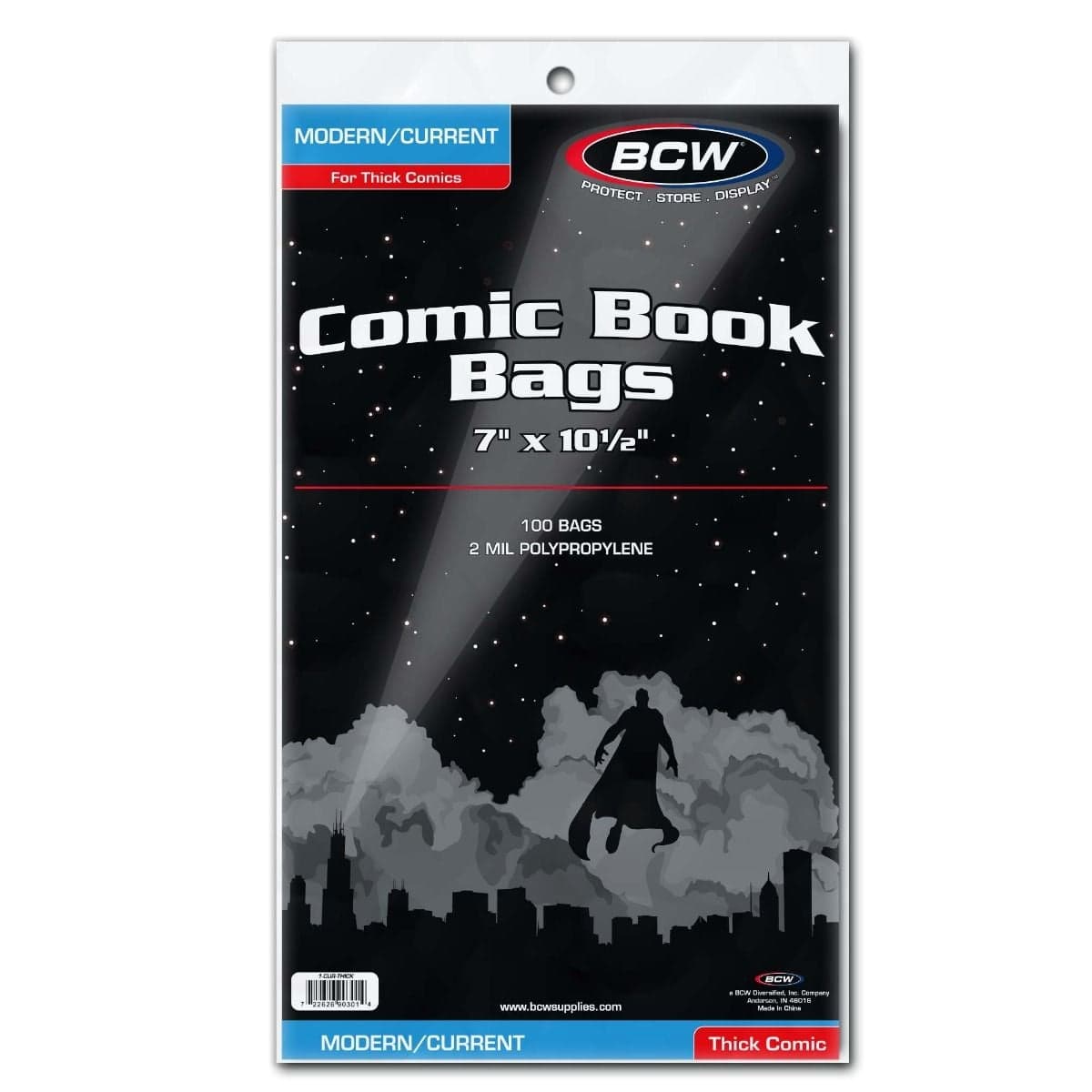 BCW Thick Comic Book Bags. Current, Modern. 100 bags packaging