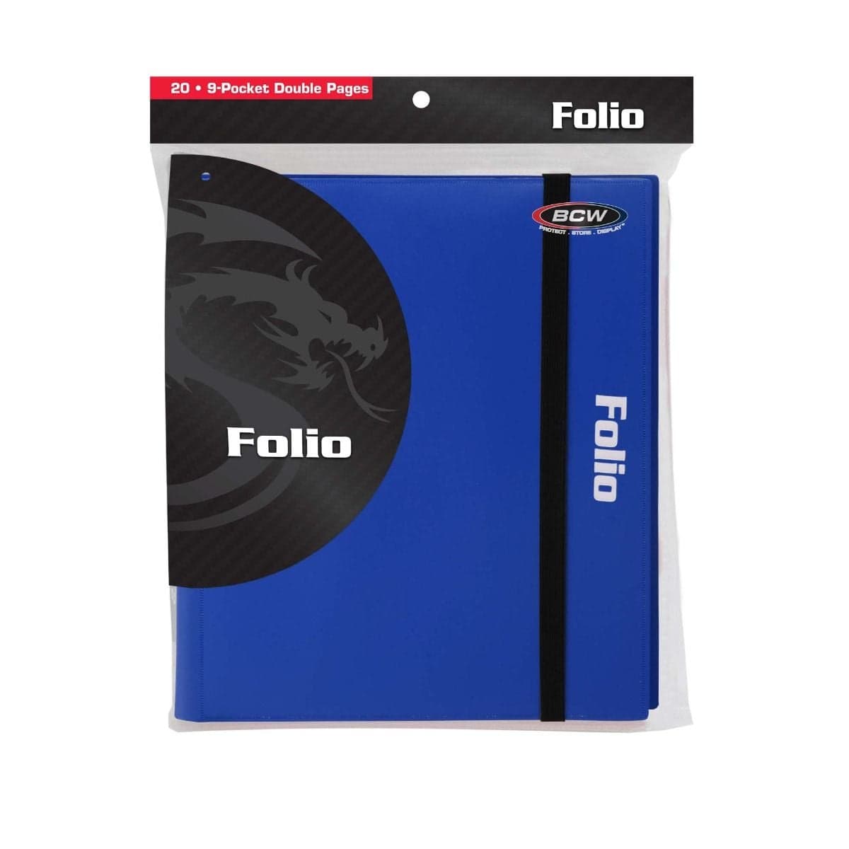 One blue BCW 9 pocket folio inside packaging.