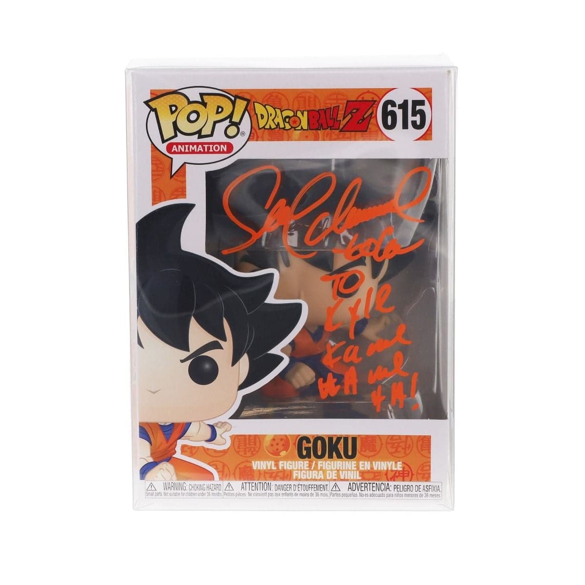 BCW Funko Pop Boxes, signed Goku Funko in BCW Pop Box
