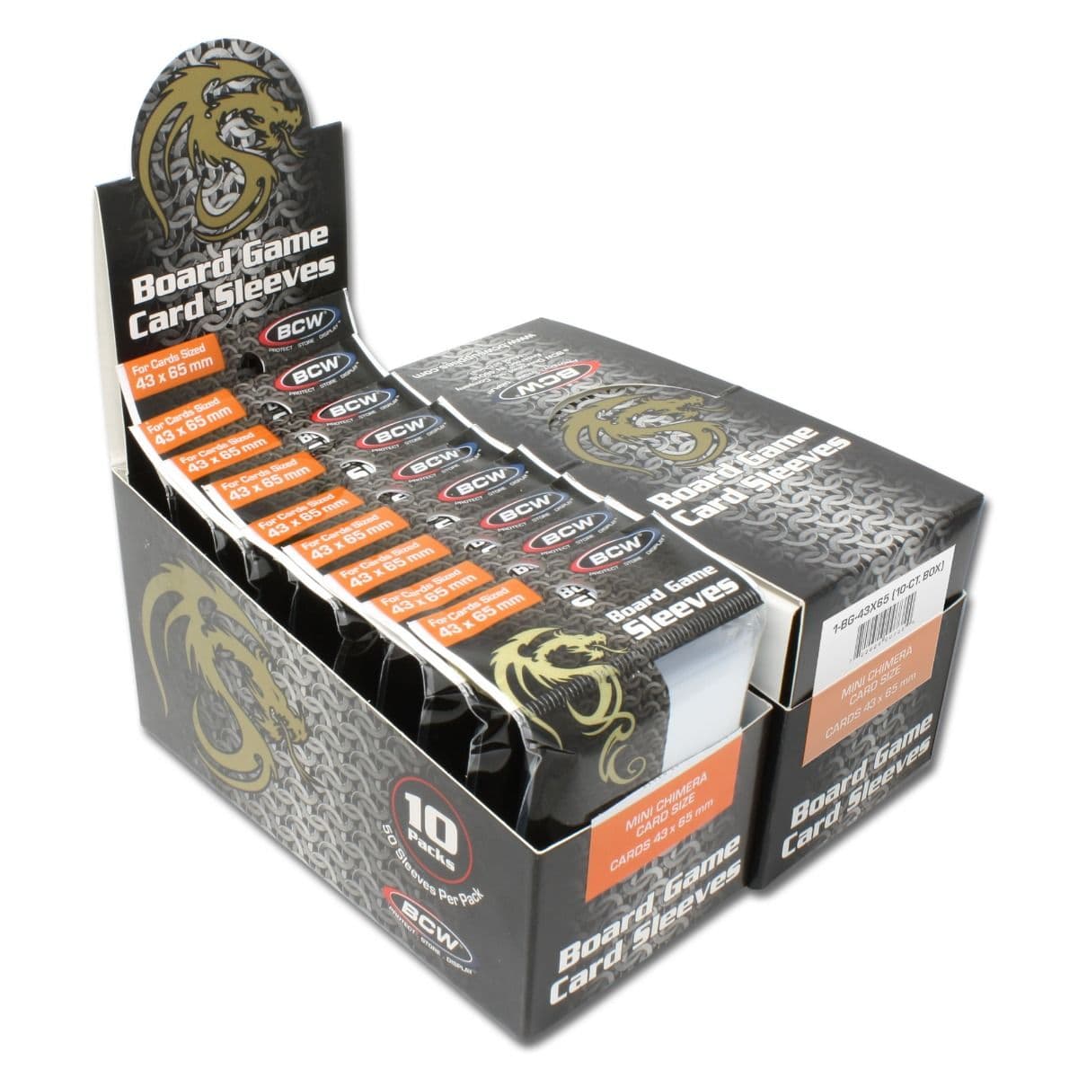 Two boxes of 10 packs of BCW Board Game Sleeves - Mini Chimera (43MM x 65MM)
