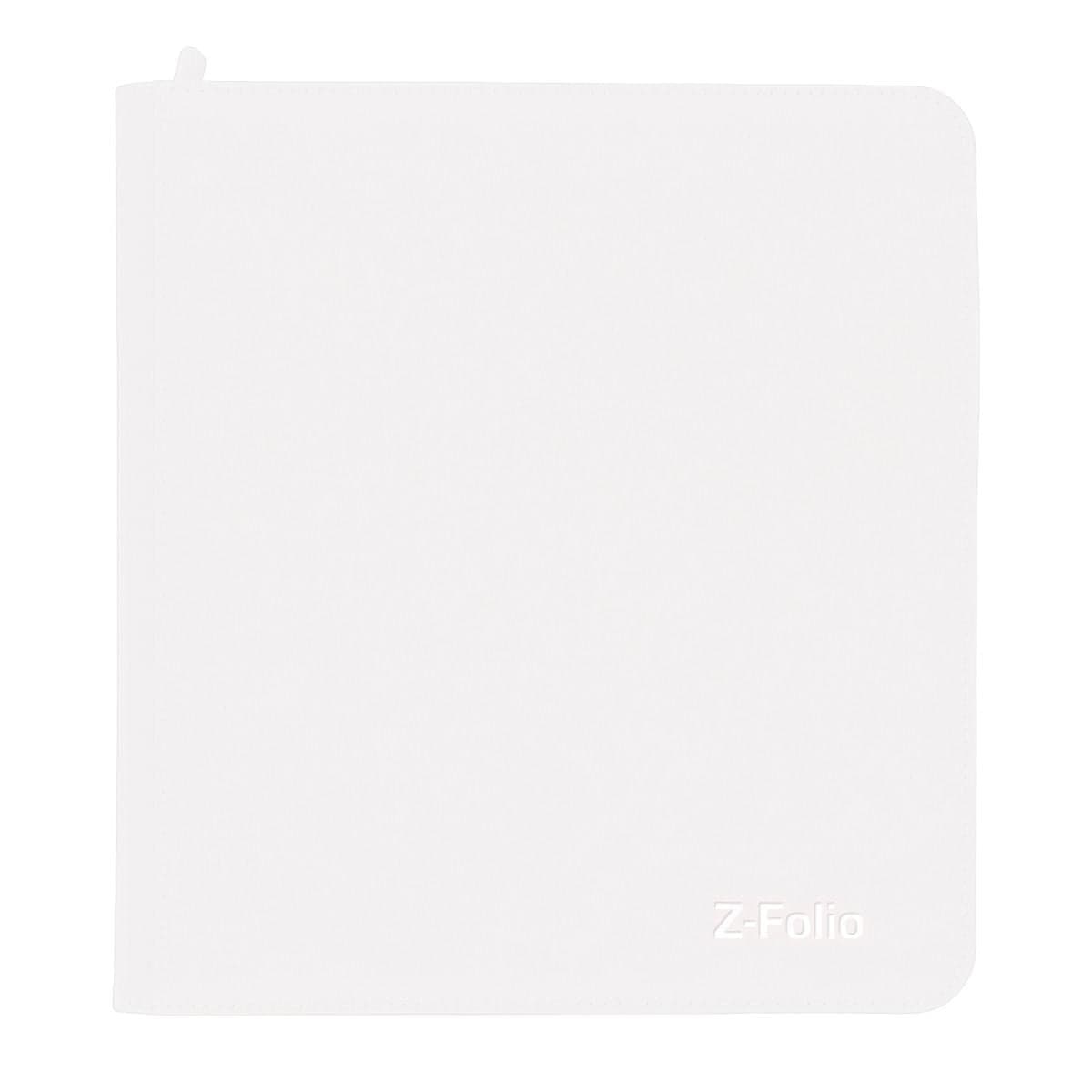 Z-Folio 12-Pocket Album - White, front image closed. Showcasing the leatherette cover.